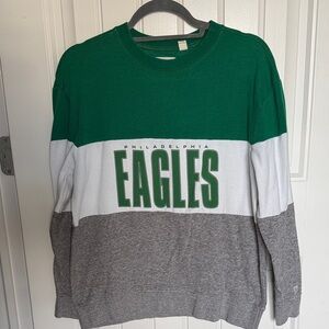 Philadelphia Eagles Green and Gray Men's Sweater